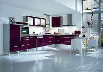 kuhinje :: Modern Kitchen White Tile Flooring
