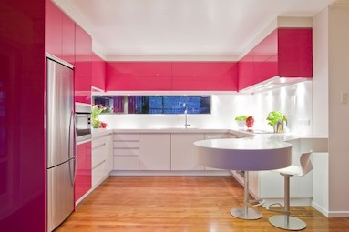 kuhinje :: Pink modern kitchen 600x400